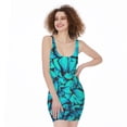 thumbnail image 1 of Gifts For Butterflies Lovers. Turquoise Butterfly Pattern Print Sleeveless Bodycon Dress, Butterfly Fashion Summer Maxi Dress For Women, 1 of 4