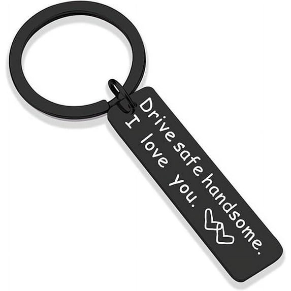 Gifts For Men Drive Safe Handsome Mens Gifts For Him Dad Husband Boyfriend Gifts Initial Drive Safe Keychain 2pcs