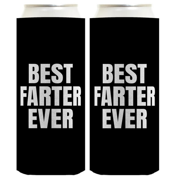 Gifts For New Dad Best Farter Ever Bold Text 2-Pack Ultra Slim Can Thermocoolers