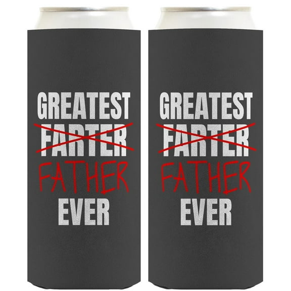 Gifts For New Dad Greatest Farter Father Ever 2-Pack Ultra Slim Can Thermocoolers