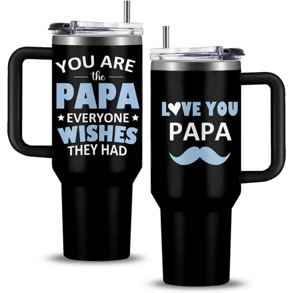 Gifts For Papa Tumbler 40oz, Papa Gifts from Grandkids, Birthday Christmas Presents for Grandpa Cup For Men
