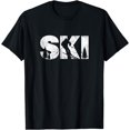 thumbnail image 1 of Gifts For Skiers Men Women Snow Skiing Alpine Downhill Ski T-Shirt, 1 of 3