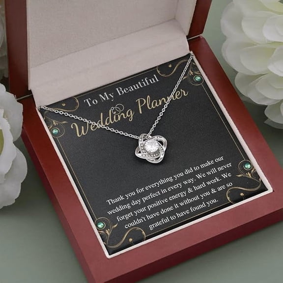 Gifts For Wedding Planner Necklace, A Truly Amazing Event Planner Appreciation Gift On Wedding, jewelry From Bride And Groom Stainless Steel Cable Chain Necklace with Message Card