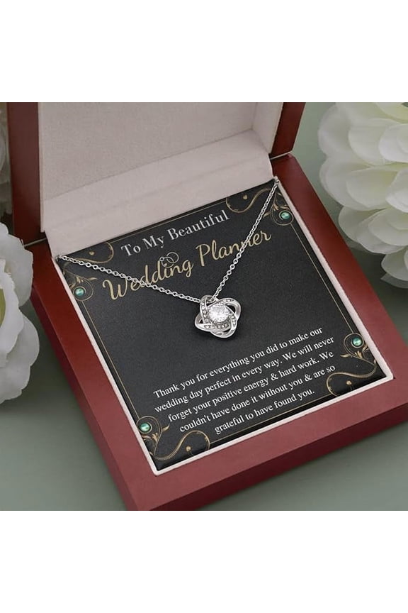 Gifts For Wedding Planner Necklace, A Truly Amazing Event Planner Appreciation Gift On Wedding, jewelry From Bride And Groom Stainless Steel Cable Chain Necklace with Message Card
