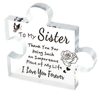 1pc Gifts For Sister - Engraved Acrylic Block Puzzle Plaque