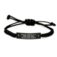 thumbnail image 1 of Gifts from Friends for Reporter - Keep Calm Or I Will Use My Reporter Voice Rope Bracelet, Graduation Unique Gifts, Black Stainless Steel with Interlaced Rope, Adjustable 3.34-9.84 inches, 1 of 4