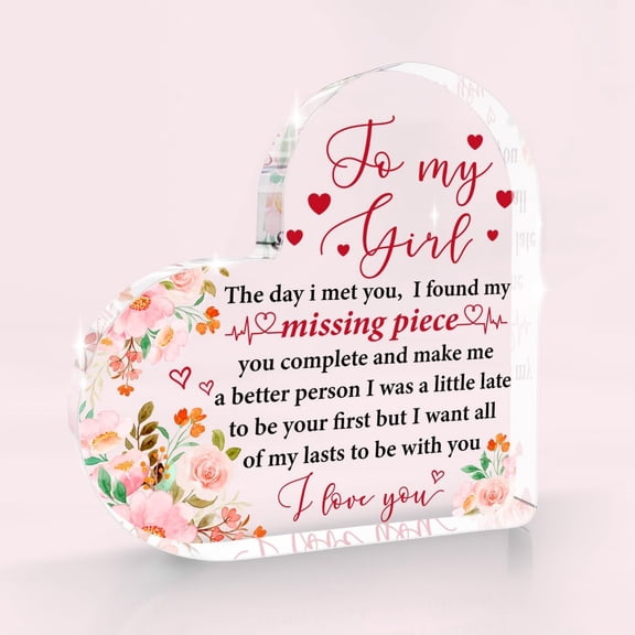 Gifts for Girl,Mothers Day Gifts for daughter Valentines Day Gift,Girlfriend Valentines Gift,Birthday Anniversary Wedding Valentines Acrylic Heart Sign Gift for Wife Girlfriend