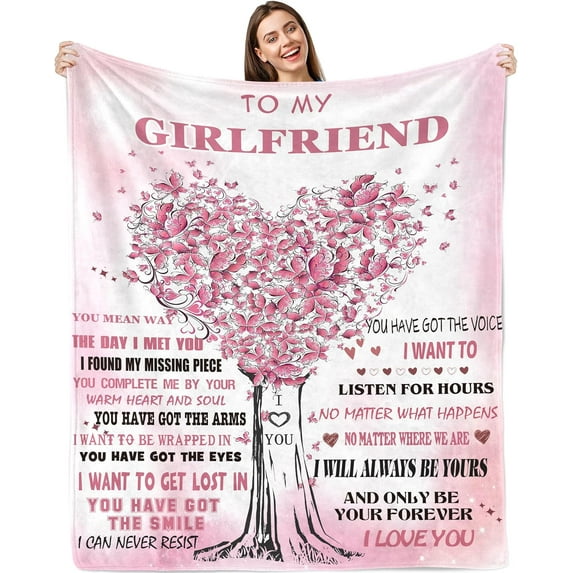 Gifts for Girlfriend Blanket 50x60,Girlfriend Gifts for Women,Girlfriend Birthday Gifts from Boyfriend,Mothers Day Anniversary Romantic Gifts for Her Girlfriend,Cute Birthday Gifts for Girlfriend