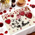 thumbnail image 1 of Gifts for Girlfriend, Valentines's Day Linen Solid Color Letter Print Placemats Holiday Party Insulated Placemats Heart Print Placemats Suitable For Valentines's Day Products, 1 of 6