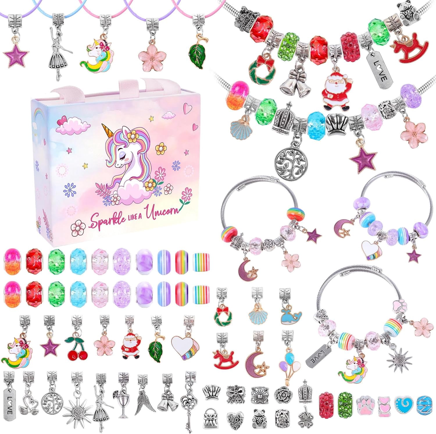 Gifts for Girls Age 6-8 8-10,Bracelet Making Kit,Girls Toys,Gift Basket That Inspires Creativity and Individuality and is Fun to Play with Friends Create a Unique Gift for Your Friend