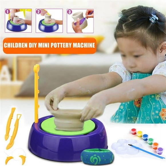 Gifts for Girls and Boys,Mini DIY Handmake Ceramic Pottery Machine Pottery Wheels Kids Arts Craft Educational,Ceramic Machine with Clay, Educational Toy for Kids Beginners,Kids Toys