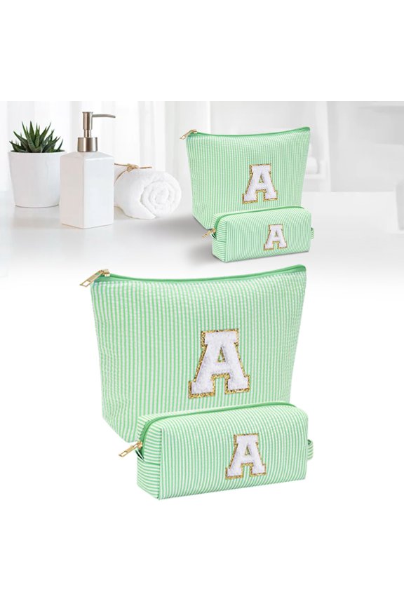 Gifts for Girls Teen Girls - 2 Travel Makeup Bag Set | Initial Makeup Bag | Personalized Gifts for Women & Friends | Skin Care Bag | Makeup Bag for Girls Teen Girls | Tween Girls Trendy Stuff,