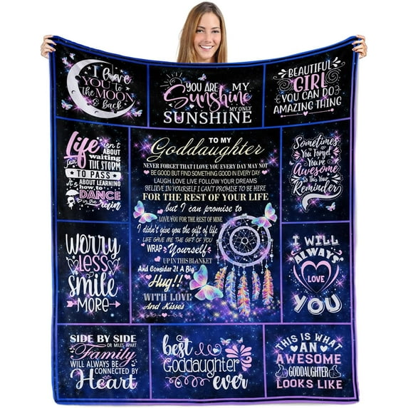 Gifts for Goddaughter Blanket, Goddaughter Gifts from Godmother, Birthday Gifts for Goddaughter, Baptism Gifts for Goddaughter First Communion Gifts, Goddaughter Throw Blanket 50"X60"
