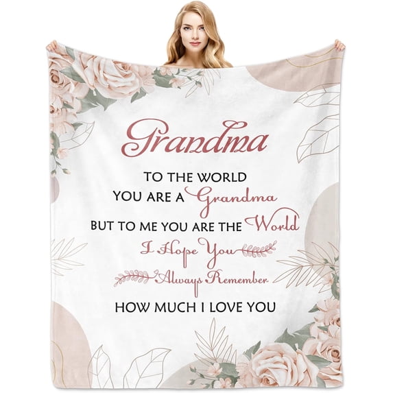 Gifts for Grandma from Granddaughter Grandson, Grandma Birthday Gifts Blanket 60"x50", Grandma Gifts from Grandchildren, Grandma Gift Ideas for Mother''s Day Christmas, to My Grandma Throw Blankets