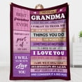 thumbnail image 1 of Gifts for Grandma, Grandma Birthday Gifts - Soft Flannel Blanket ” - Mothers Day Thanksgiving Christmas Grandparents Day Gift for Grandma Grandmother Nana Purple, 1 of 6