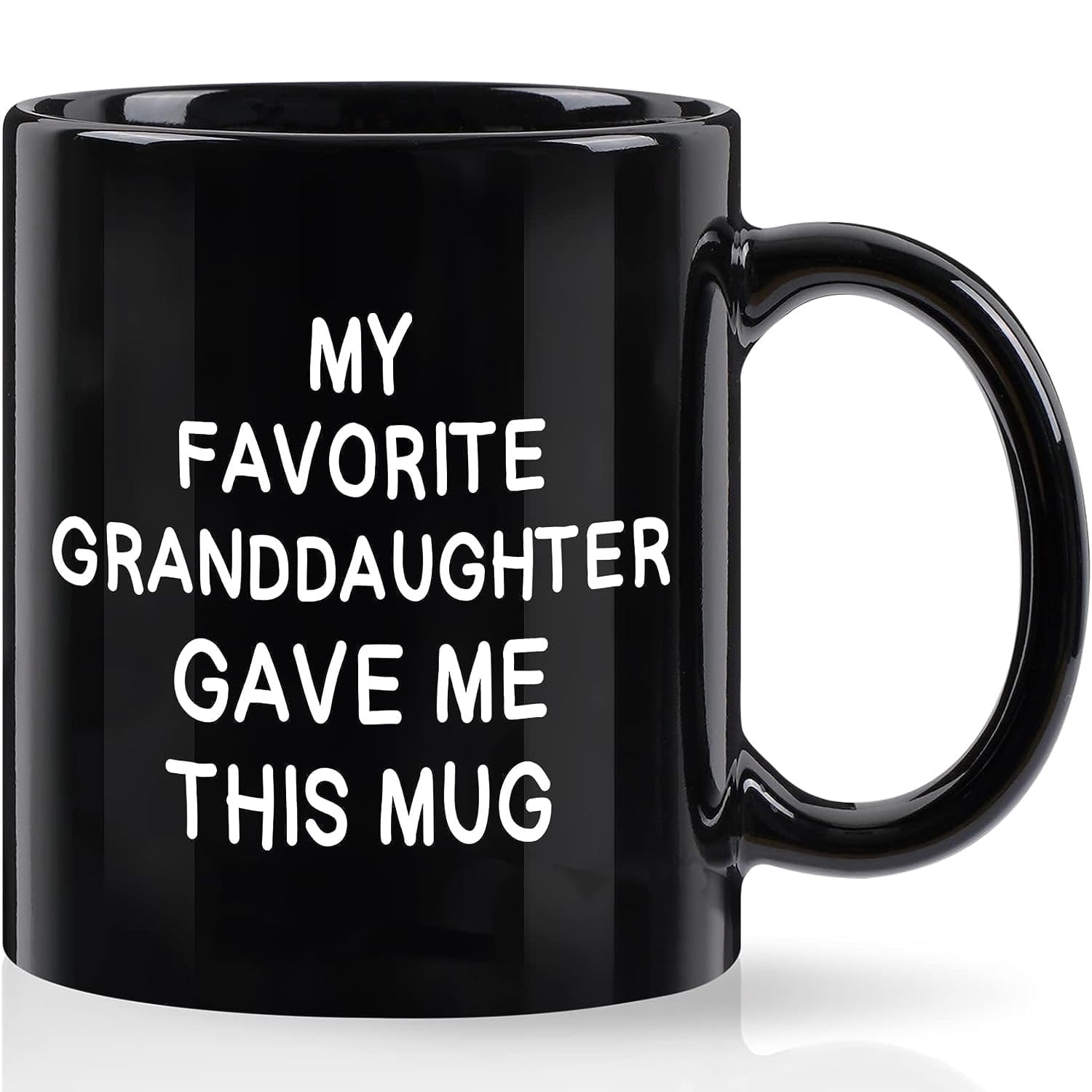 Gifts for Grandpa Grandma - My Favorite Granddaughter Gave Me This Mug, Grandparents Gifts, Christmas Gifts, Birthday Gifts, Futtumy Black 11 fl oz Coffee Mugs Ceramic Mug Tea Cup