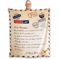thumbnail image 1 of Gifts for Grandpa from Grandson or Granddaughter - Soft Flannel Hug Grandfather Letter Throw Blanket Thanksgiving, Christmas, Birthday Gifts (60x50 Inches), 1 of 6