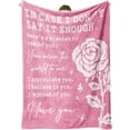 thumbnail image 1 of Gifts for Her, Anniversary Birthday Gifts for Girlfriend, Wife, Romantic Pink Blanket with Rose Print, I Love You Gifts for Her, Wedding, Valentines Day Gift, Soft Throw Blanket 50” x 60”, 1 of 5