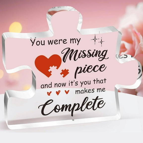 Gifts for Her, Romantic Girlfriend Gifts, Acrylic Puzzle Piece Engraved Plaque, for Couple, Valentines Day Gifts for Her, Gifts for Girlfriend, Birthday, Valentine's Day, Anniversary