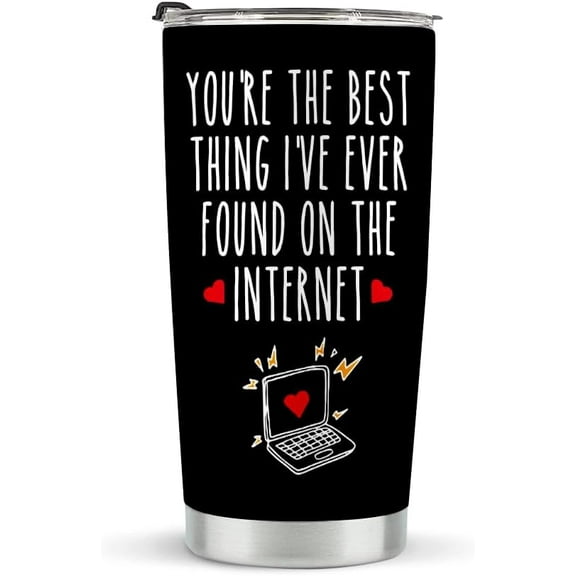 Gifts for Him or Her, Stainless Steel Tumblers 20oz, Birthday Valentine''s Day Anniversary Christmas Gifts for Friends Boyfriend Girlfriend Wife Husband (Black)