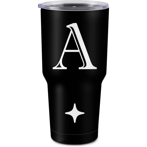 Gifts for Him- Personalized 30 oz Tumbler with Initial A, Monogrammed Travel Tumbler for Men, Insulated Coffee Mug, Husband Gifts from Wife, Unique Birthday Christmas Gifts for Men who Have Everything