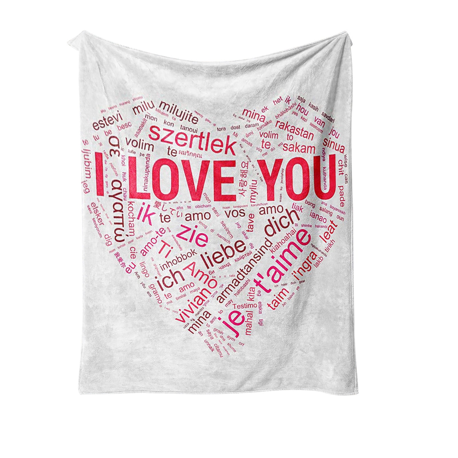 Gifts for Him Personalized I Love You Blanket in Different Languages and Name Customized
