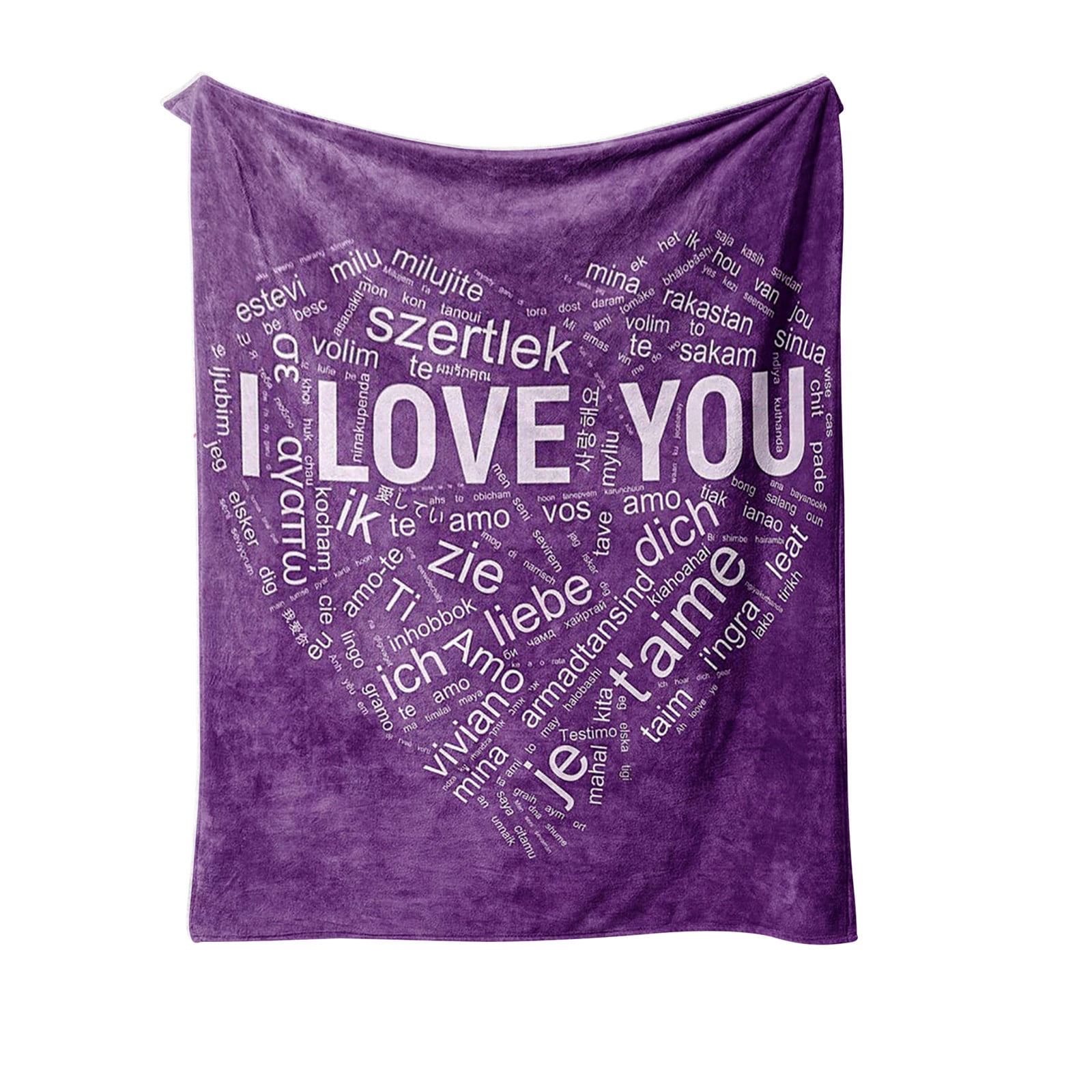 Gifts for Him Personalized I Love You Blanket in Different Languages and Name Customized