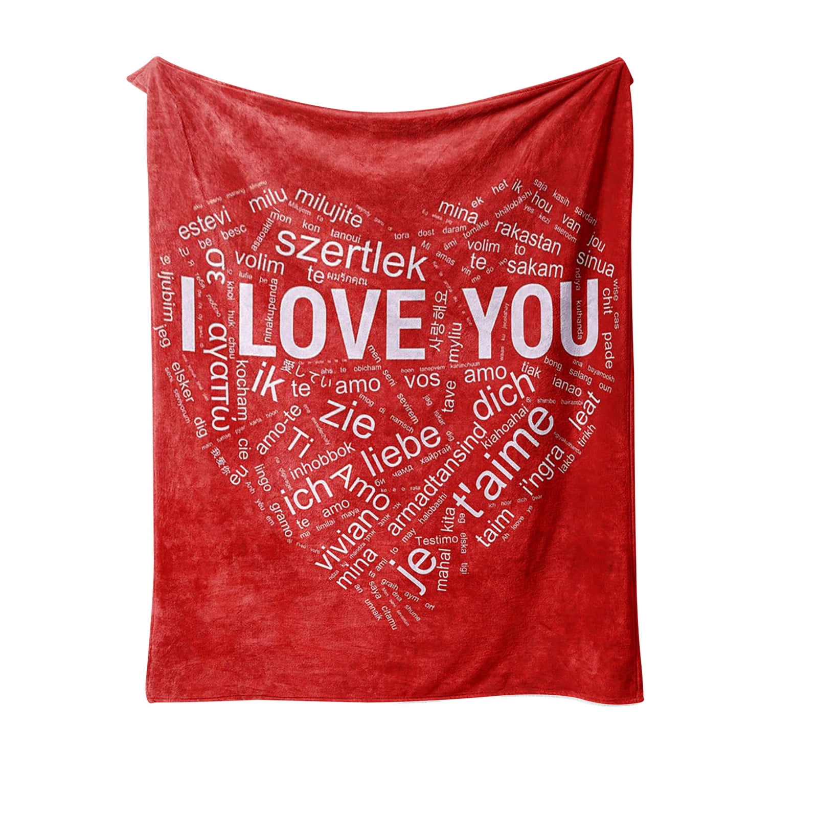 Gifts for Him Personalized I Love You Blanket in Different Languages and Name Customized