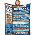 thumbnail image 1 of Gifts for Husband Birthday Gift from Wife Romantic Birthday Gifts for Husband Soft Throw Blanket Best Husband Ever Gifts for Men Wedding Valentines Day 60"X 50", 1 of 5