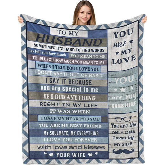 Gifts for Husband Birthday, Husband Birthday Gift, Husband Gifts Blanket from Wife, Cool for Husband/Men/Him, Gift for Husband Birthday, Husband Blankets 50x60