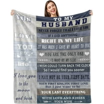Gifts for Husband Blanket 60" x 50",Husband Birthday Gift,Birthday Gifts for Husband from Wife,Best Husband Ever Gifts,to My Husband Throw Blanket,Romantic Anniversary Wedding Gifts for Him Husband