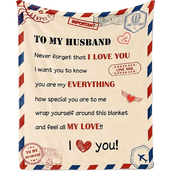 Gifts for Husband Blanket 60"x50" - Valentines Day Gifts for Husband - Husband Gifts from Wife - Anniversary Wedding Gift for Husband - Best Gift Ideas for Husband Throw Blanket