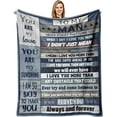 thumbnail image 1 of Gifts for Husband Boyfriend Blanket 60‘‘x80‘‘, Boyfriend Husband Birthday Gifts, i Love You Gifts for him, to My Husband Gift, Anniversary Christmas Wedding Romantic Gift for Husband Blanket, 1 of 6