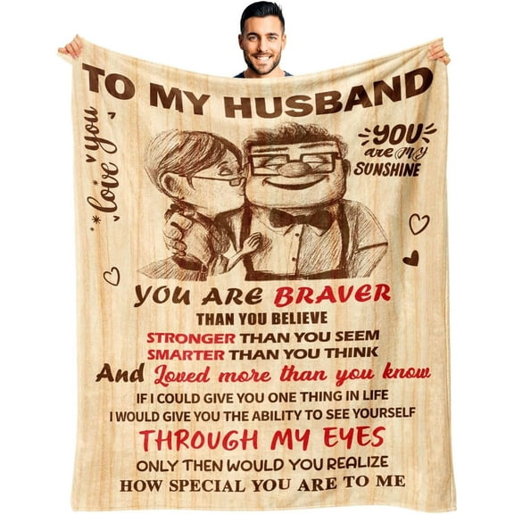 Gifts for Husband Christmas - Husband Birthday Gift from Wife - Anniversary Wedding Gifts for Men Him Husbands - Romantic I Love You & Valentines Day Gifts for Him - To My Husbands Blanket