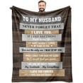 thumbnail image 1 of Gifts for Husband - Husband Birthday Gift - Fathers Day Wedding Anniversary Romantic Gift for Husbands - to My Husbands Gift from Wife Throw Blanket 60"X50", 1 of 6