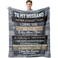 thumbnail image 1 of Gifts for Husband, Husband Gifts, Husband Birthday Gift Blanket , Birthday Gifts for Husband, Anniversary Wedding Gifts for Husband, Husband Gift from Wife, Best Husband Ever I Love You, 1 of 7
