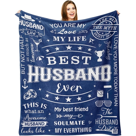 Gifts for Husband, Husband Gifts from Wife Blanket, Husband Birthday Gift Ideas, Anniversary Wedding Gifts for Husband Men Him, Mens Birthday Gifts for Husband, Throw Blankets 50"X60"