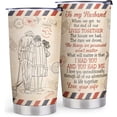 thumbnail image 1 of Gifts for Husband - Husband Gifts from Wife - I Love You Gifts for Him for Anniversary, Husband Birthday Gift, Husband Christmas Gifts - Vintage Airmail 20oz Stainless Steel Tumbler, 1 of 6