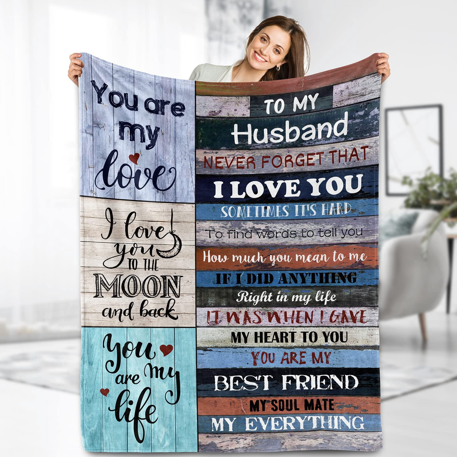 NIVAY Couples Love Blanket 50x60 Inches - Romantic Anniversary & Valentine's Gift For Her/Him