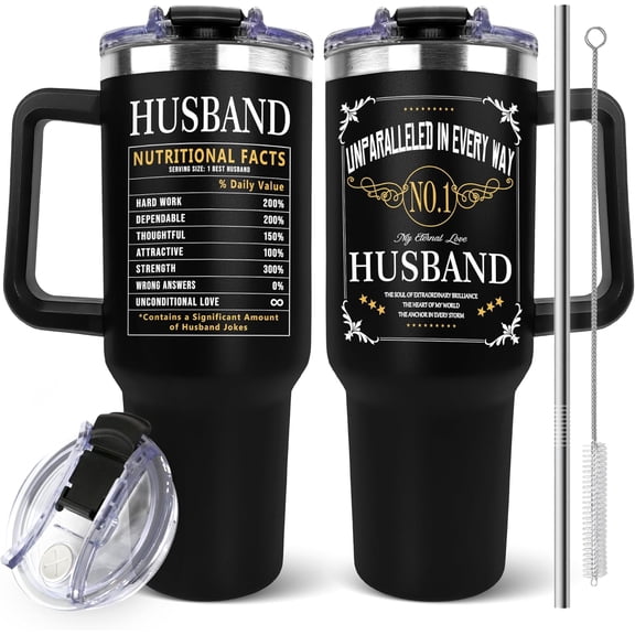 Gifts for Husband from Wife - Birthday Gifts for Husband - Anniversary Wedding Gift for Men - Christmas Valentines Day Gift for Him - Best Husband Ever Gifts - To My Man 40 Oz Tumbler