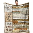 thumbnail image 1 of Gifts for Husband from Wife - Husband Birthday Gift Ideas - Wedding Anniversary Romantic Gifts for Him - Husband Birthday Gifts for Him from Wife - to My Husband Gifts Blanket 50"X60", 1 of 6