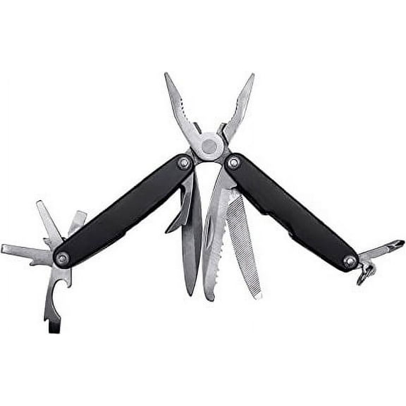 Gifts Infinity 10 Multi functional Stainless Steel Combination Tools - Emergency Tool for Outdoor & Household (Black)