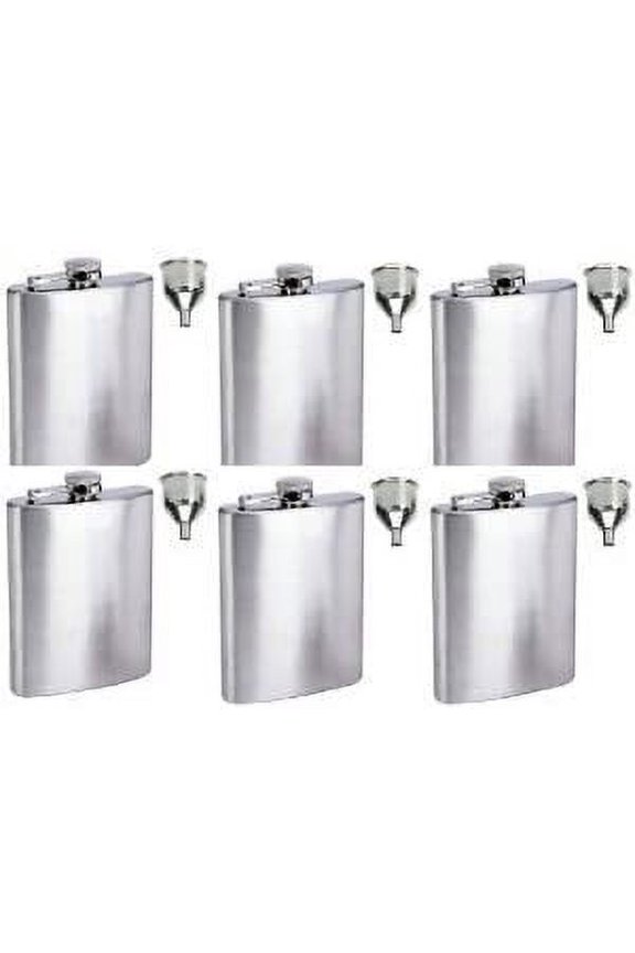 Gifts Infinity 6 Groomsman's 6oz Stainless Steel Flask with Filling Funnel