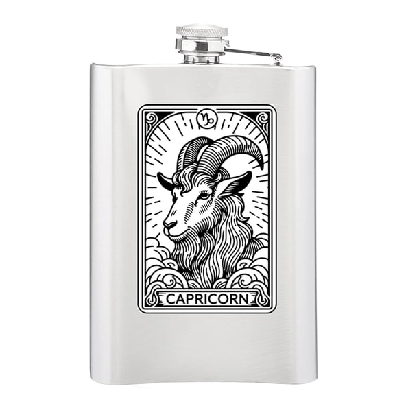 Gifts Infinity 8 Oz. Zodiac, Astrology, Horoscope Flask Groomsmen/Bridesmaid Gift! (Capricorn)