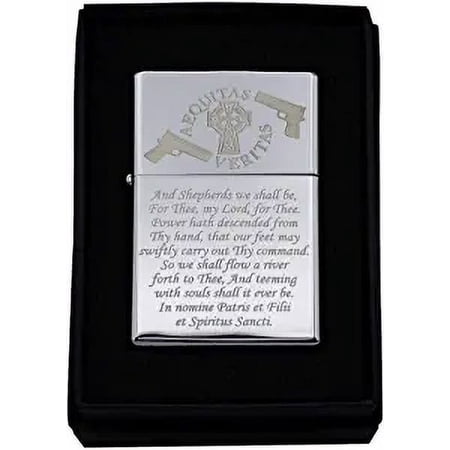Gifts Infinity® Boondocks Saints Prayer Matt Black Finish Wind Proof Oil Lighter #2 (SL WH)