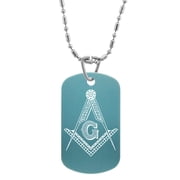 Gifts Infinity  New Freeman Masonic Mason G Dog Tags/GI Tag Necklace Pendant Light Blue