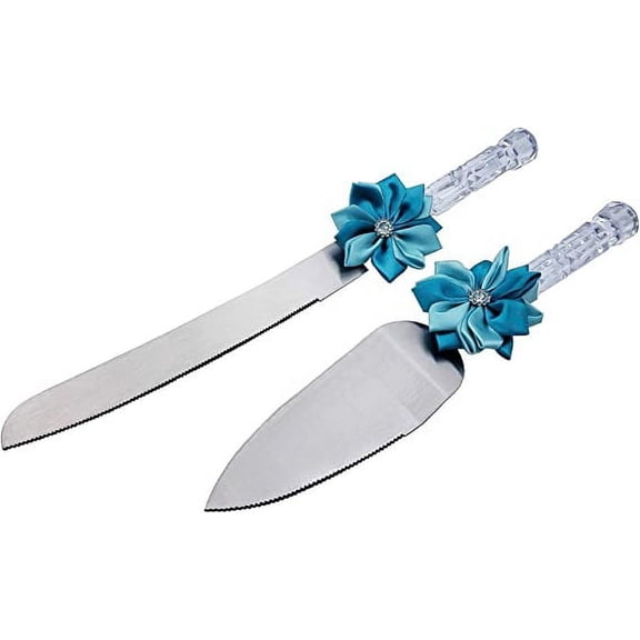 Gifts Infinity Wedding Cake Knife and Server Set (Blue TT)