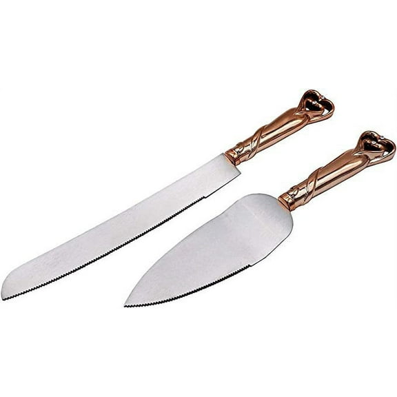 Gifts Infinity Wedding Cake Knife and Server Set (Rose Gold)