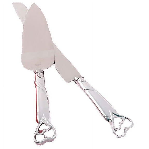 Gifts Infinity Wedding Interlock Silver Cake Knife and Server Set (2541)