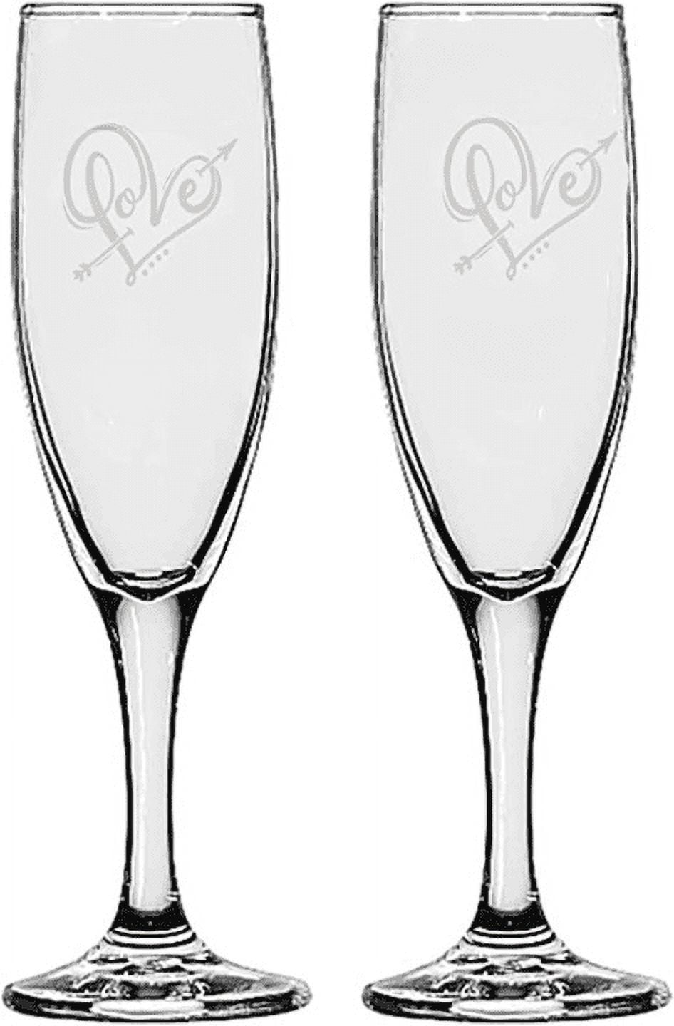 Gifts Infinity® Wedding Love Heart Champagne Flutes Set of 2 Toasting